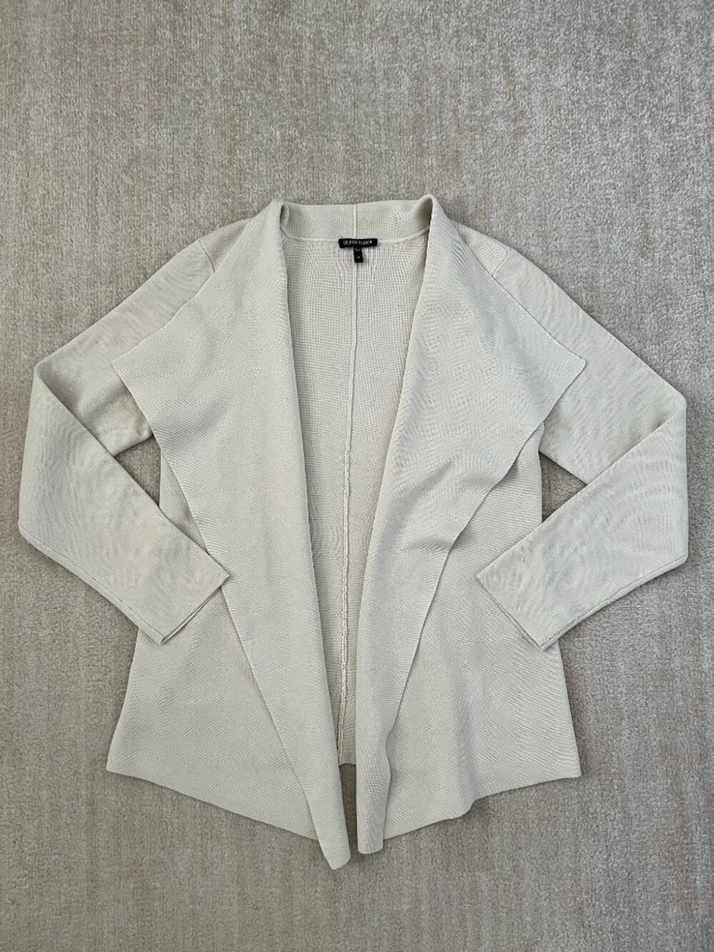 Eileen Fisher Silk Cotton Cardigan Knit Sweater M Open Front